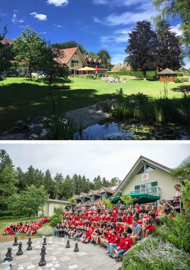 Das Litz Erlebnishaus am Attersee mit einer großen Jugendgruppe