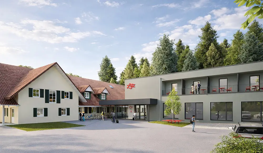 Visualisierung des neuen Rotkreuz-Wertecampus am Attersee ab 2027